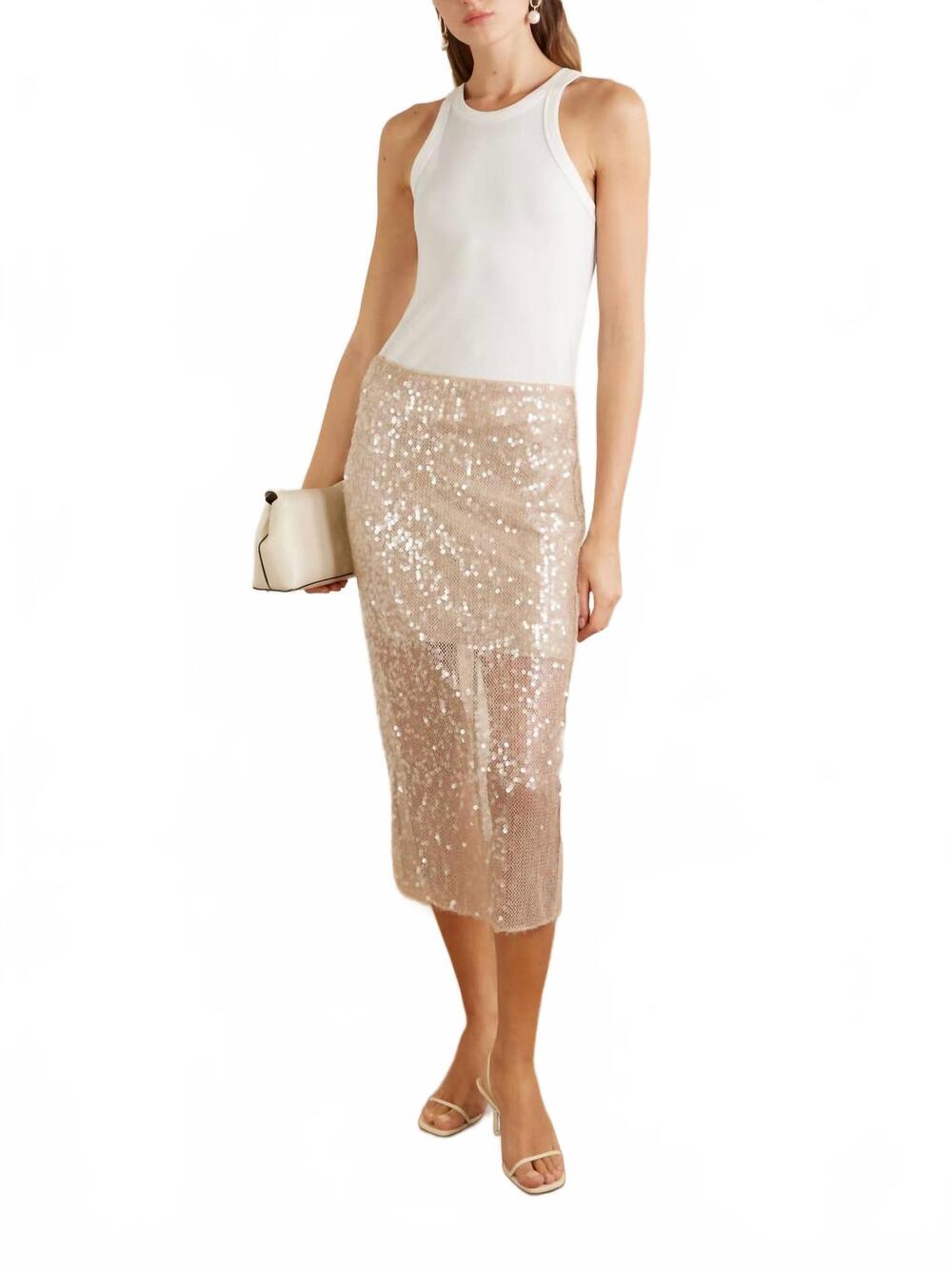 NEW VERONICA BEARD allora skirt in champagne